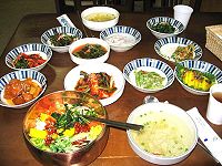 Bibimbap with banchan