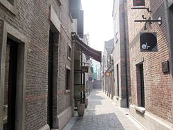 Renovated shikumen lanes in Xintiandi