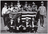Choctaws in training in World War I for coded radio transmissions.