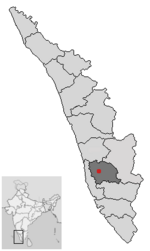 Kottayam district in Kerala, which experienced the most intense red rainfall
