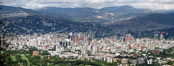 North-south view of central Caracas from Cerro El Ávila.