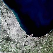Landsat image of the Chicago area