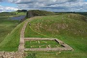 The remains of milecastle 39, near Steel Rigg, between Housesteads and Once Brewed National Park.