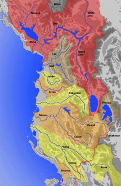 Map of major rivers.