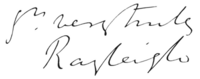 Rayleigh's autograph