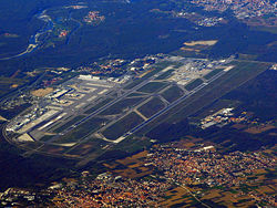 Airwiew of Malpensa International Airport. It handled more than 23.8 million passengers in 2007.