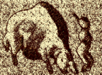 Paleolithic relief in the Roc de Sers cave in France