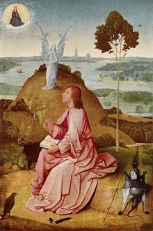 Hieronymus Bosch's depiction of John receiving his Revelation