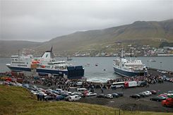 The new ferry Smyril enters the Faroe Islands