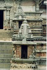 Bhumija Towers on minor shrines in Chennakeshava Temple, Belur