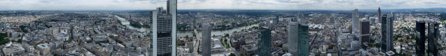 Panoramic view of Frankfurt am Main (Hesse), the banking city of Germany