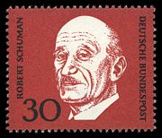 German stamp (1969) in honor of Robert Schuman.
