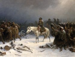 Napoleon's retreat from Moscow, painted by Adolph Northen.