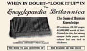 A print advertisement for the Encyclopædia Britannica from a 1913 issue of National Geographic