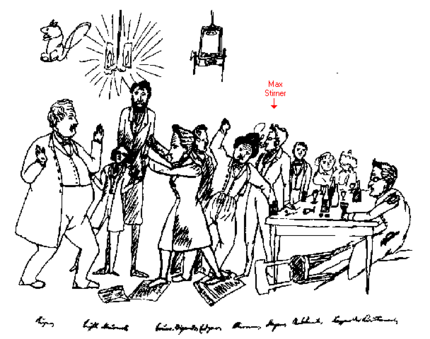 Caricature by Friedrich Engels (1820 - 1895) of the meetings of Die Freien