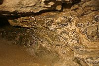Fluorite veins in the Blue John Cavern, United Kingdom.