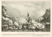 The sinking of the Vengeur du Peuple,engraving by P. Ozanne