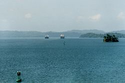 Gatún Lake, pictured here in 2000, is having difficulty supplying water for the canal's operation