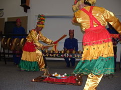 A kulintang ensemble accompanying a healing ritual.
