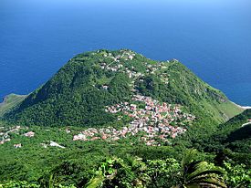 A view from the summit of Mt. Scenery, the  highest point on Saba Island.