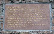 Plaque: During the period of the German occupation of Jersey, from July 1, 1940 to May 9, 1945, many inhabitants were imprisoned for acts of protest and defiance against the Occupation Forces in H.M. Prison, Gloucester Street which stood on this site. Others were deported and held in camps in Germany and elsewhere from which some did not return.