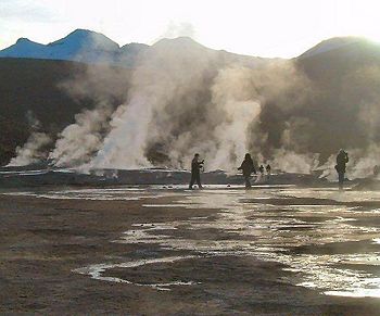 Geyser of Tatio in Atacama desert, Chile