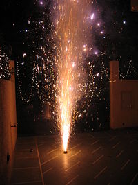 A typical Indian household celebrates Diwali with fireworks.