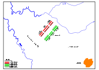 Kosovo Field with probable disposition of troops before the battle