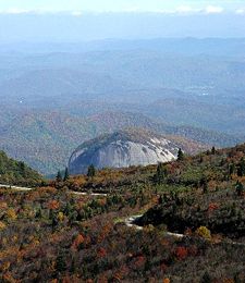 Blue Ridge Parkway in autumn near Looking Glass Rock.