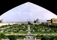 Naghsh-i Jahan Square built in the Safavid era is one of the best examples of Persian architecture. It is still one of largest city squares in the world and the largest in western Asia.