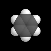 A model of an arene called benzene.