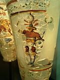 A Greco-Roman gladiator on a glass vessel, Begram, 2nd century.