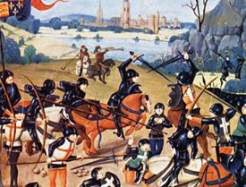 The Battle of Agincourt, fifteenth century miniature.