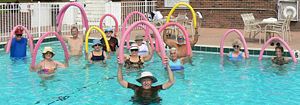 An aqua aerobics class.