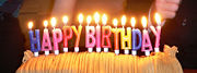 Candle birthday cakes.