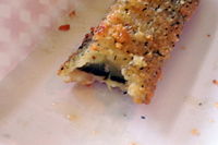 A breaded pickle