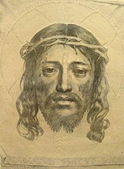 Sudarium of Saint Veronica by Claude Mellan (1649)
