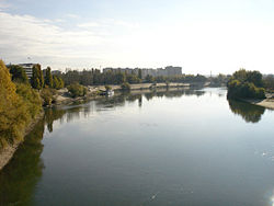 View of the Dniester river in Tiraspol.