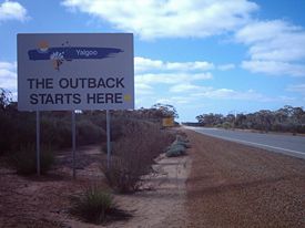 A tourism sign post Yalgoo, Western Australia