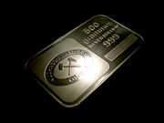 A 500-gram silver bullion bar produced by Johnson Matthey