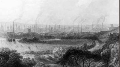 industrial revolution history manchester england cottonopolis cobden 1840 urbanization factories factory william chimneys