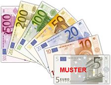 Euro banknotes