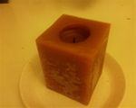 A rectangular candle.