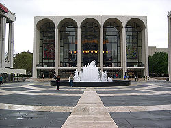 A view of the Metropolitan Opera House at  Lincoln Center for the Performing Arts.