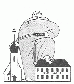 Anti-church cartoon in Germany, 1909