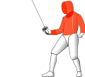 Valid target at sabre(everything above the waist, bar the palms of the hands and the back of the head).
