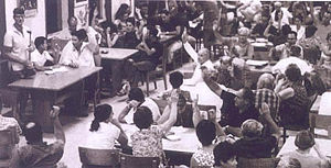 A kibbutz meeting.