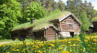 Old log houses at the Norsk Folkemuseum, Oslo.