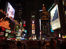 The lights of Times Square