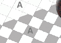 The two As are the same color.